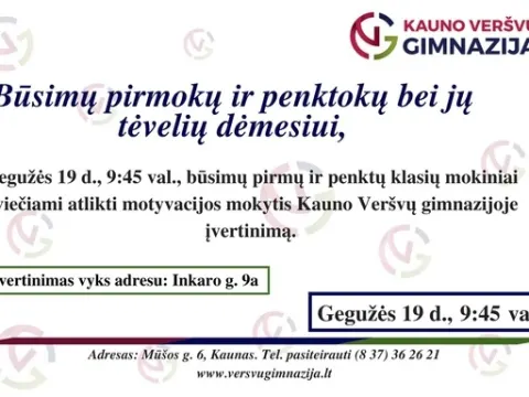 Penktokų kvietimas įvertinimui, nuotrauka 1