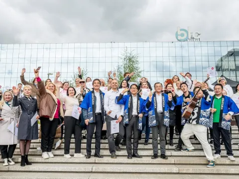 Festivalio „Japonijos dienos Kaune WA 2025“ Japoniško šokio „Suka-Dokkoi“ flashmob‘o akimirkos!, nuotrauka 6