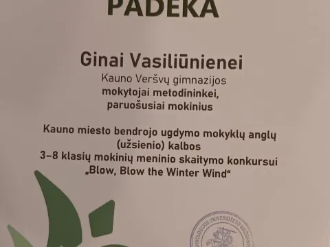 Anglų kalbos mintino deklamavimo konkursas Kauno mieste, nuotrauka 1